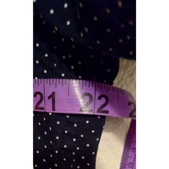 Denim & Flower by Ricky Singh Navy Polka Dot Short Sleeve Button Up Shirt Size L - Picture 5 of 5